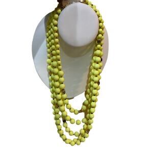 Vendome Yellow Beaded Multi Layer Necklace Women's Fashion Jewelry Accessories